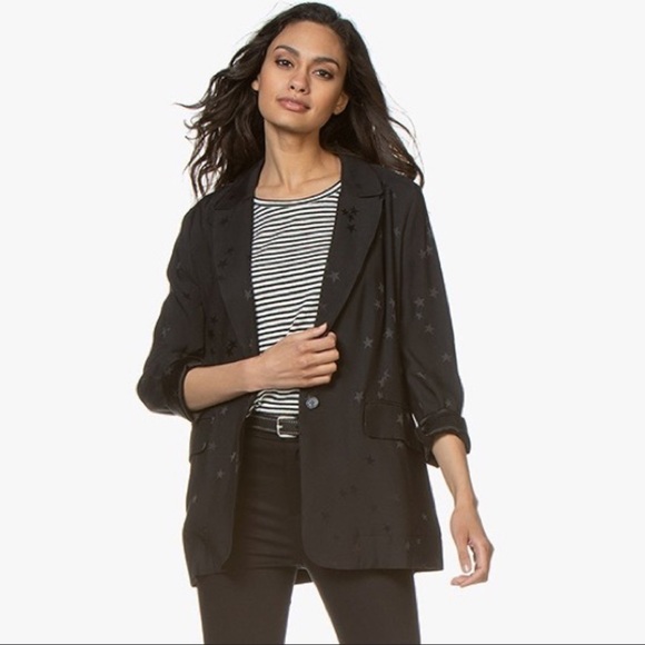 Equipment Tabitha Simmons | Hampton Star Print Pattern One Button Blazer 4 - Picture 1 of 7